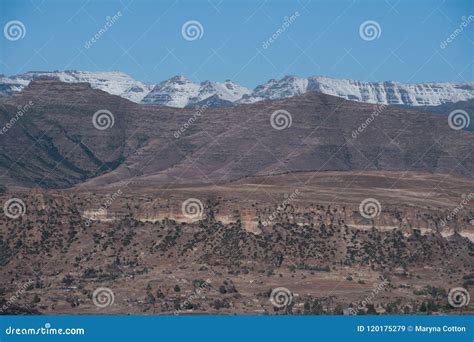 Winter Landscape Maluti Mountains Lesotho Africa Stock Image - Image of ...