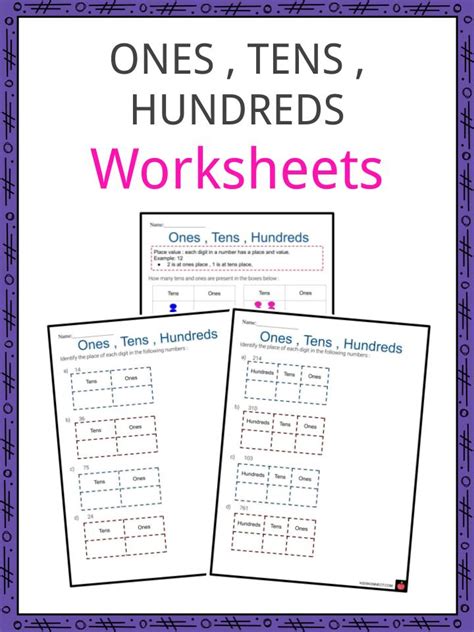 Ones, Tens, Hundreds Worksheets | Units Place Value Worksheets