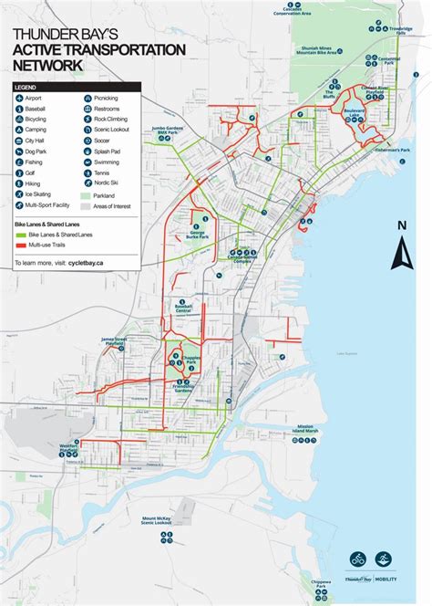 Thunder Bay Trails Map - Ontheworldmap.com