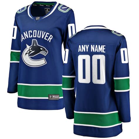 Women's Vancouver Canucks 2018 Name and Number Custom Jersey Blue ...