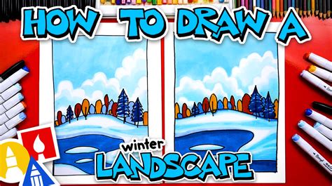 How To Draw A Winter Landscape - version 2