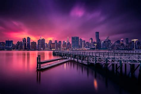 Download Pier Building USA City Night Man Made New York HD Wallpaper