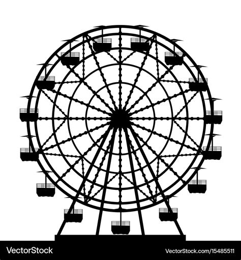 Ferris wheel silhouette Royalty Free Vector Image