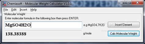 Molecular Weight Calculator 1.0.1 - Download, Review, Screenshots