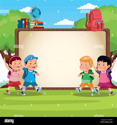 back to school kids cartoons Stock Vector Image & Art - Alamy