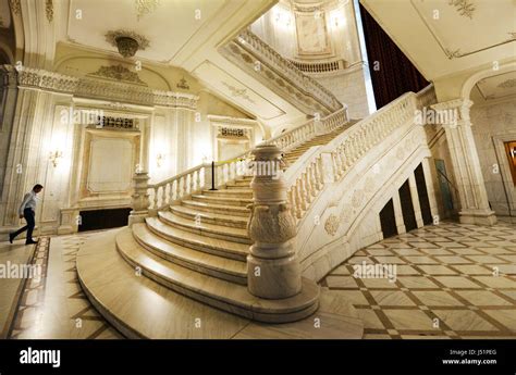 Inside The Palace of the Parliament in Bucharest, Romania Stock Photo ...