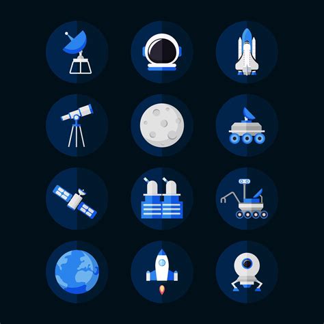 Space icon set. Modern flat icon. Minimalist color. Fit for web, app ...