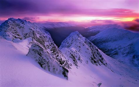 Purple mountain peaks snow-Scenery High Quality Wallpaper Preview ...