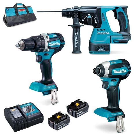 Makita 18V Brushless 3 Piece 2 x 5.0Ah Combo Kit DLX3137TX1 - WestOz Tools