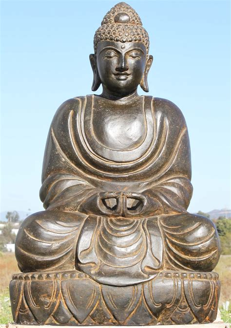 SOLD Stone Garden Buddha Japanese Statue 30" | Buddha statue, Japanese ...