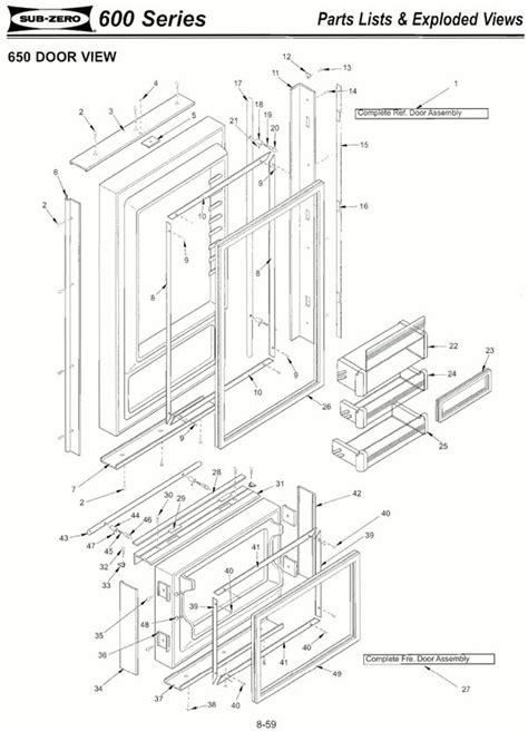 Sub Zero Refrigerator Parts Diagram