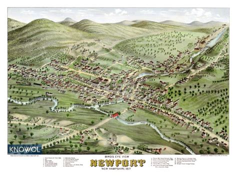 Historic old map of Newport, New Hampshire from 1877