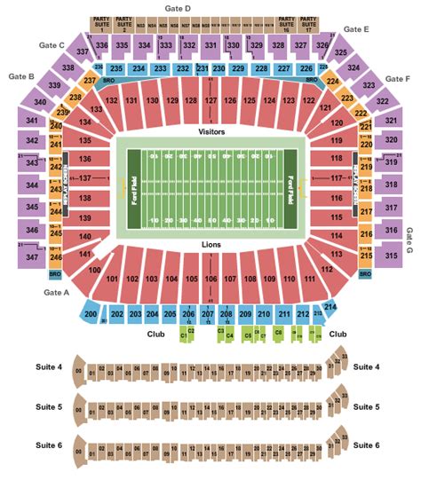 Ford Field Seating Chart + Section, Row & Seat Number Info