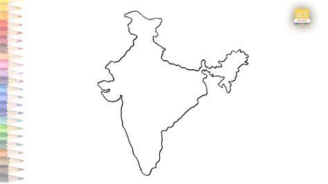 India Map drawing easy | How to draw India Map step by step | Outline ...