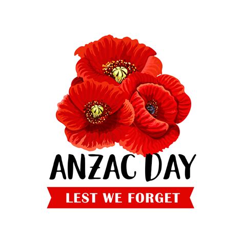 Anzac Remembrance Day icon with red poppy flower 13174522 Vector Art at ...