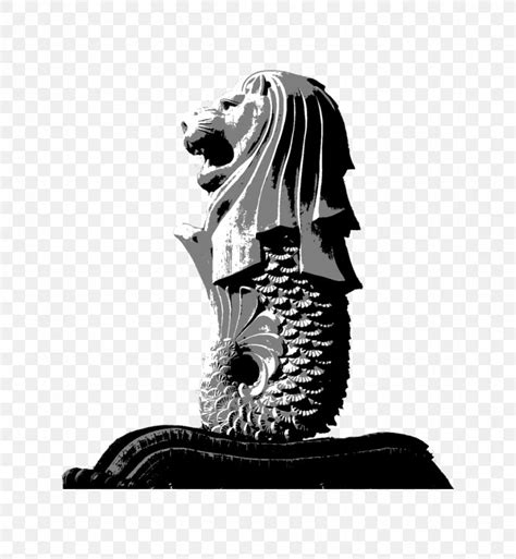 Merlion Sentosa, PNG, 945x1024px, Merlion, Black And White, Drawing ...