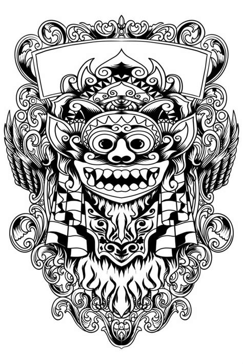 Barong Bali vector image illustration using line art style 24589520 ...