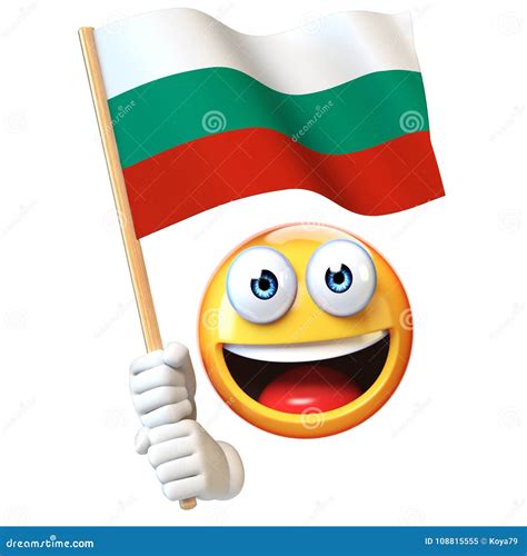 Emoji Holding Bulgarian Flag, Emoticon Waving National Flag Of Bulgaria ...