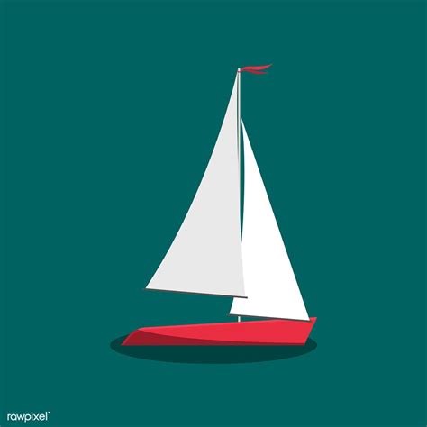 Sailing boat on a green background vector | free image by rawpixel.com ...