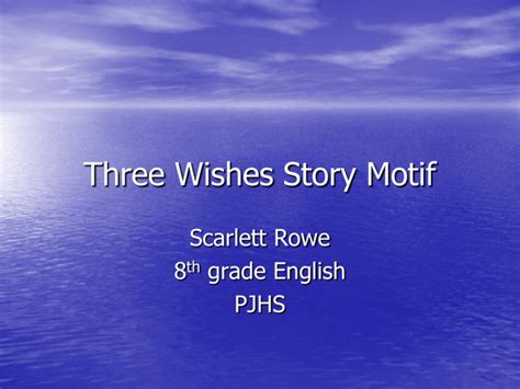 Three Wishes Story Motif