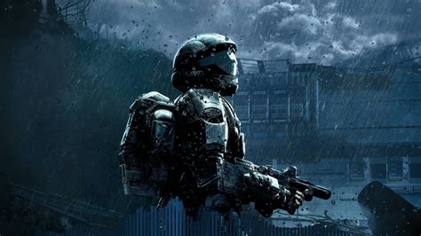 Halo 3: ODST OST - Pounding the Pavement (30 Minute Loop /w Rain) - YouTube