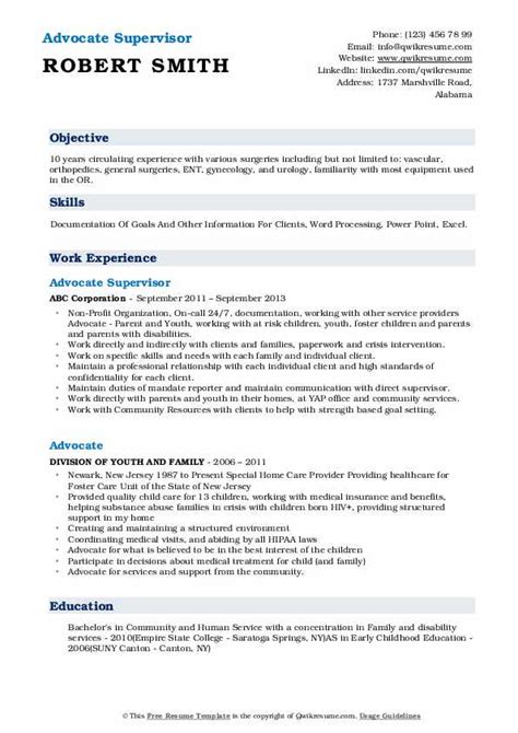 Advocate Resume Samples | QwikResume