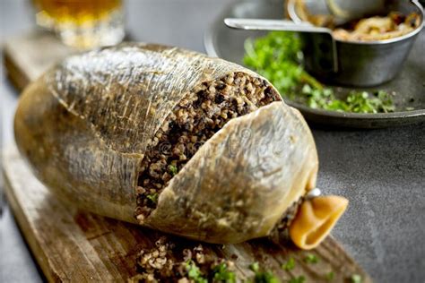 Traditional Cooked Scottish Haggis with Herbs Stock Image - Image of ...