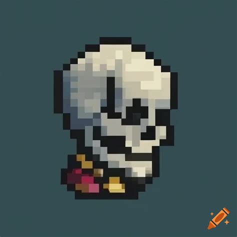 Pixel art 16x16 skeleton pixel perfect on Craiyon