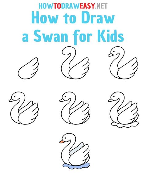 How to Draw a Swan Step by Step | Easy drawings, Drawing lessons for ...