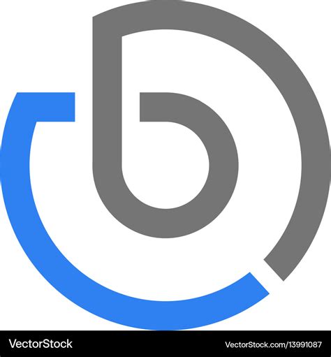 Letter b circle concept design logo Royalty Free Vector