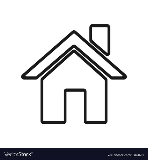 Home icon logo in modern line style Royalty Free Vector