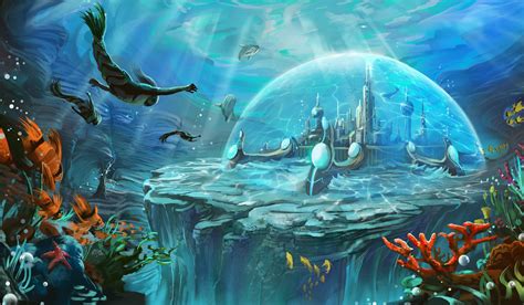 La cité d'Atlantis | Fantasy art landscapes, Fantasy landscape, Fantasy ...