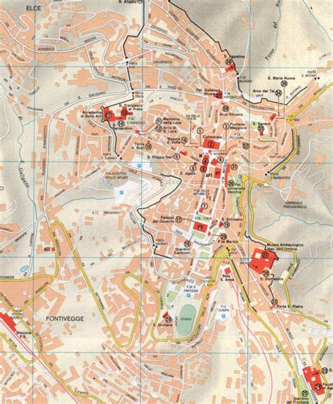 Perugia Map - Italy