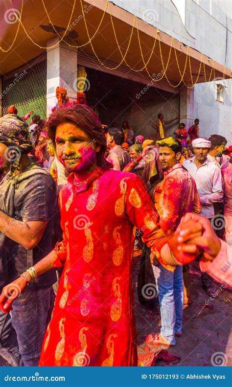 Mathura holi festival editorial stock photo. Image of bhavan - 175012193