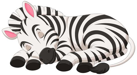 Cute Zebra Cartoon Sleeping Vector Illustration. Animal Nature Icon ...