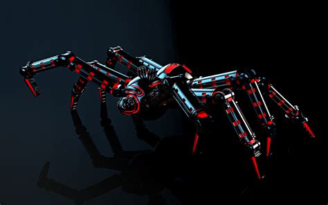 Sci-Fi Robot Wallpaper: Futuristic Metallic Spider Design