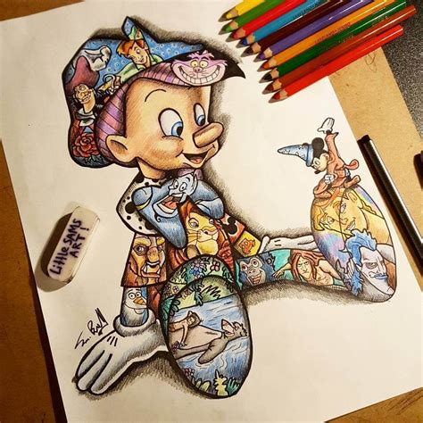 Movie Drawings within Drawings | Disney art drawings, Disney drawings ...