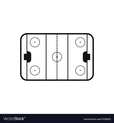 Ice hockey rink icon Royalty Free Vector Image