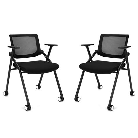 Buy BROBRIYO 2 Pack Stackable Conference Room Chairs with Wheels and ...