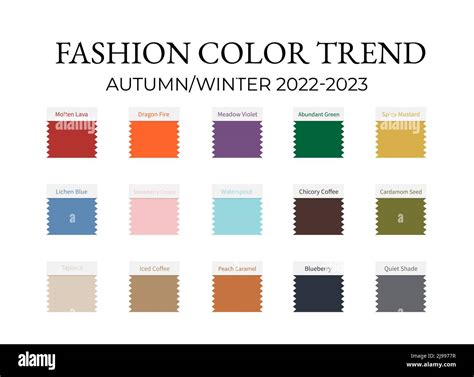 Fashion Color Trend Autumn - Winter 2022 - 2023. Trendy colors palette ...