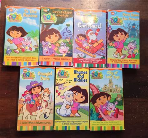 DORA THE EXPLORER VHS Tape Lot of 7 - Nick Jr Cowgirl Rhymes Christmas ...