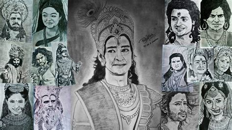 All Mahabharat Characters Drawing | Starplus Mahabharat Drawing | RK ...