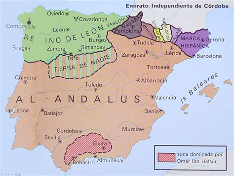 Mapa al-Àndalus, el Regne Franc i la Marca Hispànica | Mapas, Al ...