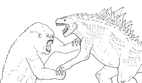 Printable Godzilla Vs King Kong Coloring Pages