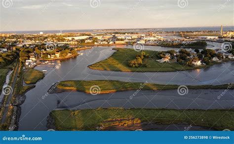 Residential Area on an Island with Pieces of Land in the Water Stock ...