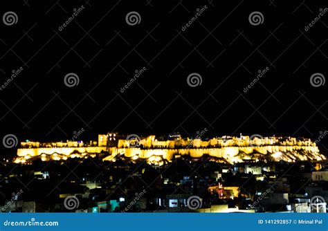 Jaisalmer Fort at Night stock image. Image of hill, rajasthan - 141292857