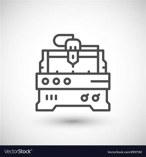 Cnc milling machine line icon Royalty Free Vector Image