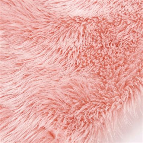 Pink Faux Fur Sheep Rug 90x60 Blush | Maisons du Monde