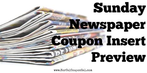 Sunday Newspaper Coupon Insert Preview