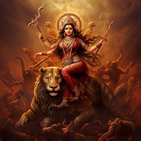 Premium AI Image | illustration of Goddess Durga also known as Shakti ...